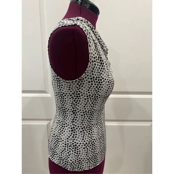 Essentials By Milano Spotted Cowl Neck Top Size medium - Picture 5 of 8